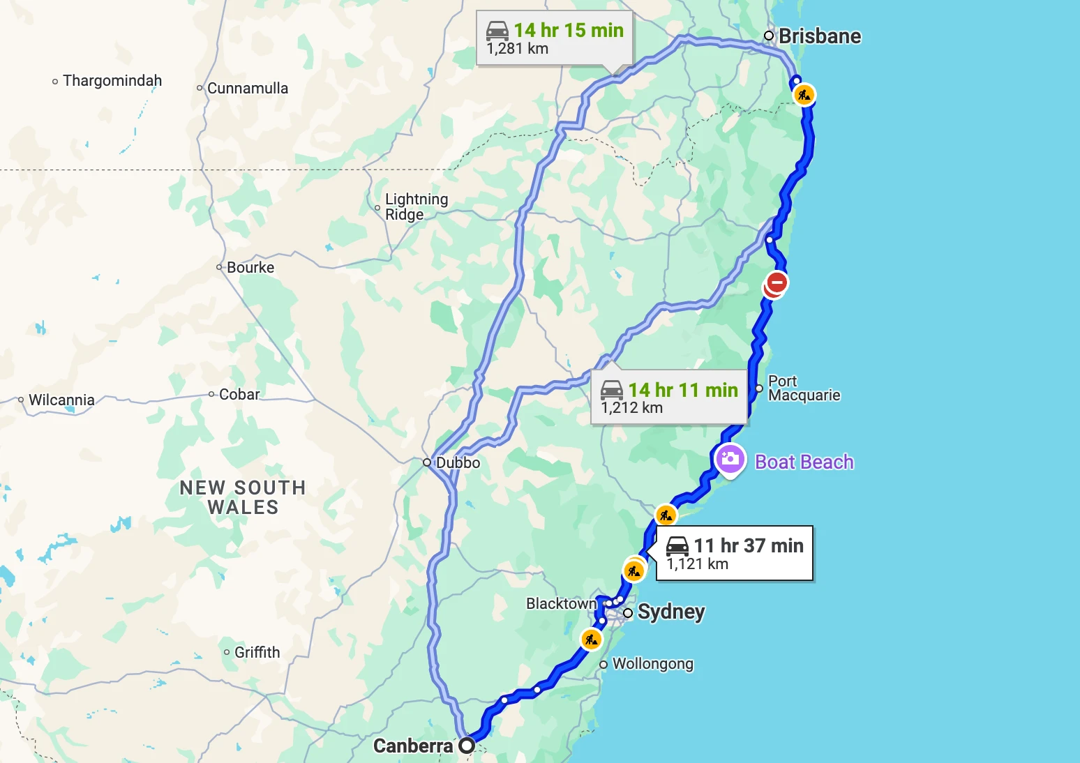 Canberra to Gold Coast