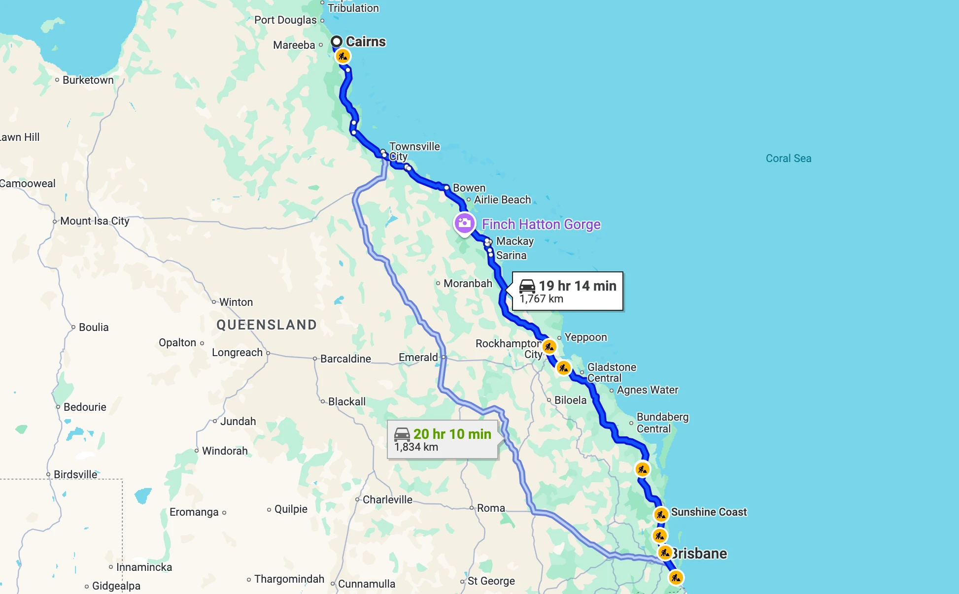 Cairan to Gold coast