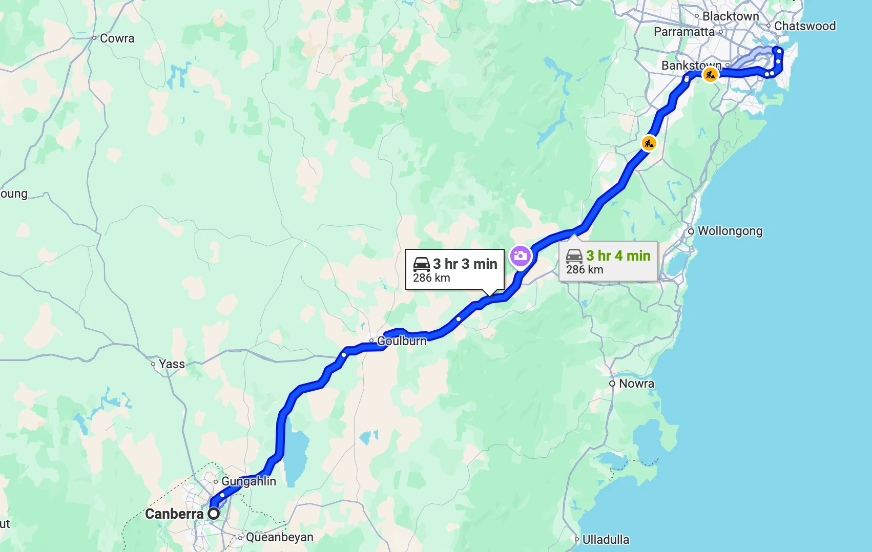 Canberra to Sydney