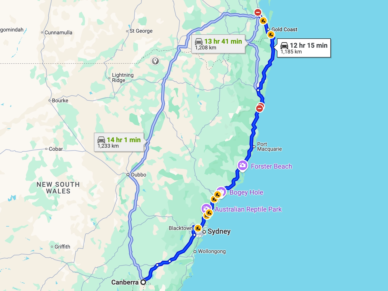 Canberra to Brisbane