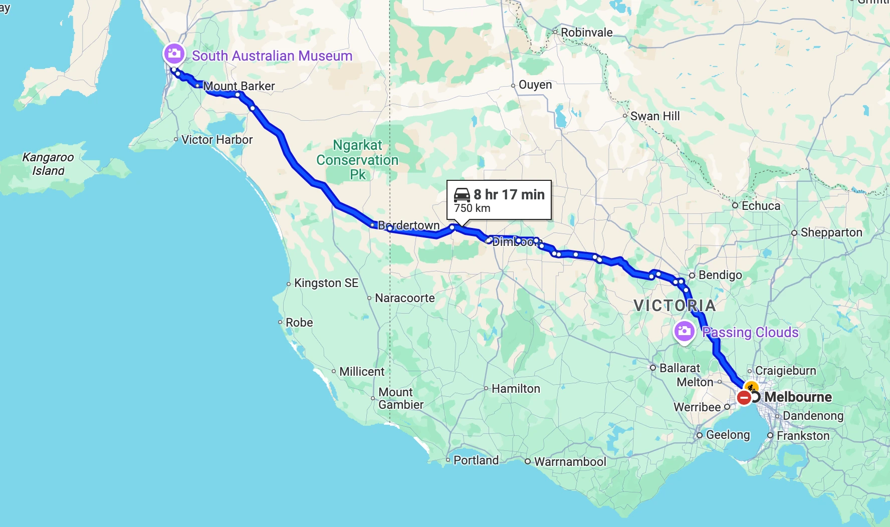 Melbourne to Adelaide