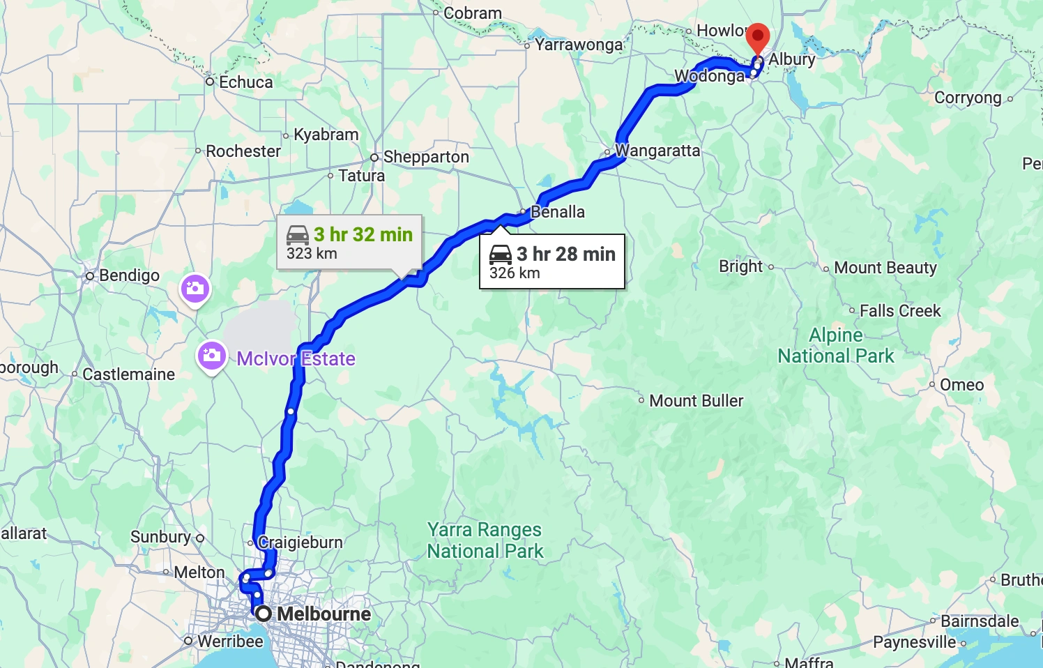 Melbourne to Albury